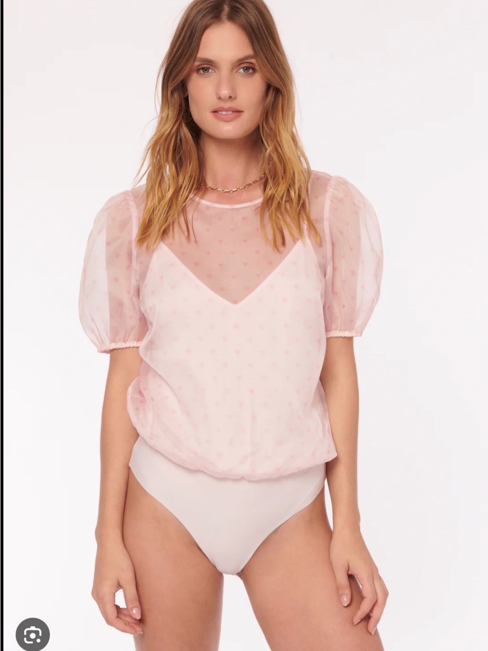 Cami NYC Pink Sheer Heart-Print Camisole